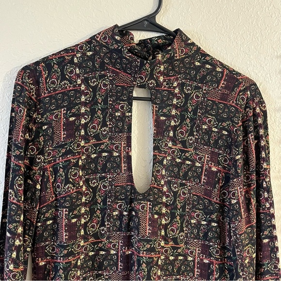 Earthbound Trading Company Boho Paisley Black Dress Size Medium - Picture 2 of 10